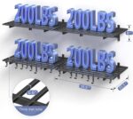 4-Pack 2x3ft Garage Shelving Wall Mounted, 2' x 3' Heavy Duty Garage Storage Shelves with Hooks, 800LB Capacity - Image 4