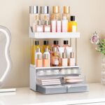 5 Tiers Bathroom Counter Organizer - 3 Drawers Makeup Organizer, Cosmetic Storage Drawer for Dresser Countertop and Bathroom Vanity for Large Skincare, Perfume, Clear - Image 4