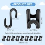 Unittype 100 Pcs Black Plastic Heavy Duty Clothes Hanger Connector Hooks, Space Saving, Cascading - Image 3