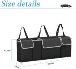 AUCELI Car Trunk Organizer, Backseat Hanging Large Storage with Adjustable Straps, Waterproof Collapsible Cargo Bag with 4 Pockets, Sturdy Space Saver Frees Trunk Floor for SUV, Truck, MPV - Image 3