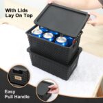 Plastic Storage Baskets Stackable Storage Bins with Lids Latching Organization and Storage Container Box for Pantry Closet Bedroom Shelves Home,Office & Classroom Oganizer, 6 Packs - Image 4