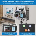 Easy Assembly and Installation Iron Key Holder Wall Mount, Mail Organizer for Wall, Matte Black Finish, Extra Large Storage Space for Mail, Mail Holder Features 5 Hooks, Key Rack Hanger - Image 3