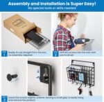 Easy Assembly and Installation Iron Key Holder Wall Mount, Mail Organizer for Wall, Matte Black Finish, Extra Large Storage Space for Mail, Mail Holder Features 5 Hooks, Key Rack Hanger - Image 5
