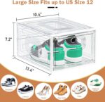 10 Pack Thicken Shoe Organizer Stackable,Upgraded Sturdy Shoe Storage Box with Magnetic Door,Shoe Containers For Sneaker Display,Hat Organizer,White - Image 3