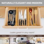 Bambüsi 4 Pack Drawer Divider - Bamboo 2.6" High, 12.5-17" Adjustable Drawer Organizers for Clothes, Expandable Dresser Separators in Bedroom/Bathroom/Kitchen/Office Organization and Storage - Image 3