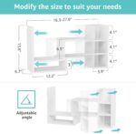 Desk Shelves Desktop Orgnizer Shlef - White Office Organization for Top of Desk Organizers and Accessories Corner Bookshelf Table Top Shelving Small Hutch Decorations for Women Office - Image 3