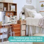 Desk Shelves Desktop Orgnizer Shlef - White Office Organization for Top of Desk Organizers and Accessories Corner Bookshelf Table Top Shelving Small Hutch Decorations for Women Office - Image 4