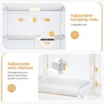 Wire Closet Organizer System, Wall Mounted 6.5 Ft. Custom Closet Kit for Bedrooms, Adjustable Storage Shelves for Clothes, Shoes, and Handbags - Image 4