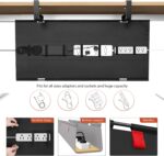 Univivi No Drill Under Desk Cable Management Tray, 36" Cord Organizer for Table, Clamp/Screw Mount Desk Cable Management, Premium Fabric Cable Management Tray for Office, Home - Image 3