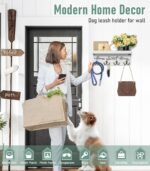 buways Wall-Mounted Key and Mail Holder, Wooden Key Rack with 4 Double Key Hooks, Rustic Home Decor for Entryway(White) - Image 3