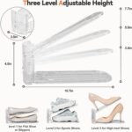 Neprock Shoe Slots Organizer for Closet,12 Pack Acrylic Shoe Stackers for A Pair of Shoes,3 Levels Adjustable Shoe Rack Storage Shoe Space Saver 50%(Clear,12 Pack) - Image 3