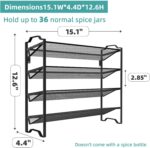 Simple Trending 2 Pack 4 Tier Spice Rack Organizer,Stackable Kitchen Counter Shelves,for Cabinet,Countertop,Pantry, Door or Wall Mount, Metal Mesh,Jars not Included, Black - Image 3