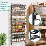 Simple Trending 2 Pack 4 Tier Spice Rack Organizer,Stackable Kitchen Counter Shelves,for Cabinet,Countertop,Pantry, Door or Wall Mount, Metal Mesh,Jars not Included, Black - Image 4