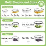 HOMBERKING 40 Pieces Food Storage Containers Set with Snap Lids (20 Lids + 20 Containers), Plastic Containers, BPA-Free Lunch Container Bento Box for Home, Black - Image 3