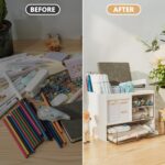 Desk Organizer with 3 Drawer, Multi-Functional Pencil Pen Holder for Desk, Desk Organizers and Storage with 8 Compartments, Desktop Organizer for Office Home Art Supplies (White) - Image 4