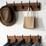 SKOLOO Rustic Wall Mounted Coat Rack with 16 Inch Mounting Hole Distance, Pine Solid Wood Coat Hook Hanger - 5 Hooks for Hanging Clothes Robes Towels Coats - Image 5