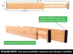 Adjustable Bamboo Drawer Dividers Organizers Expandable (12-16") Kitchen Drawer Organizer Spring Loaded for Kitchen, Dresser, Bathroom, Bedroom, Desk 6-pack Small - Image 3