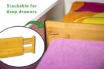 Adjustable Bamboo Drawer Dividers Organizers Expandable (12-16") Kitchen Drawer Organizer Spring Loaded for Kitchen, Dresser, Bathroom, Bedroom, Desk 6-pack Small - Image 4