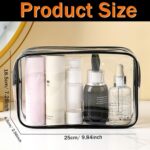 6 Pieces Clear Cosmetics Bag Bulk, TSA Approved Toiletry Bag for Travel, PVC Zippered Clear Pouch Cosmetic Makeup Bag Waterproof Vinyl Plastic Organizer Case for Vacation Bathroom (Large) - Image 3