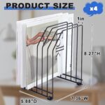 4 Pcs Wire File Organizer for Desk 6 Sections Metal Magazine File Holder Sorter for Binder Office Classroom School Paper Mail Book Storage, Black, 8.27 x 7.36 x 5.88 Inch - Image 3