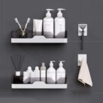 2-Pack Adhesive Shower Caddy, Shower Shelves with Hooks, No Drilling Shower Racks for inside shower & Kitchen Storage - Image 3