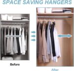 50 PCS Space Saving Hanger - Clothes Connector Hooks, Stacking Space Saver, Plastic Closet Organizers and Storage Extender for Heavy Duty Cascading Connection (White) - Image 4