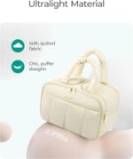 BAGSMART Travel Toiletry Bag, Puffy Large Toiletry Bag for Women, Lightweight Cosmetic Makeup Bag Organizer with Handle for Traveling, Accessories, Essentials, Toiletries (Grayish Brown) - Image 4