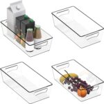 Simple Houseware 4 Pcs Pantry Clear Bin Storage Organizer, 14" x 7" x 3.75" - Image 4
