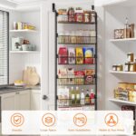 MIAOLI Over The Door Pantry Organizers and Storage, 6-Tier Spice Rack, Home & Kitchen Storage Shelves for Cabinet, Large Capacity Hanging Seasoning Organizer, Laundry Room Organization, Black - Image 3