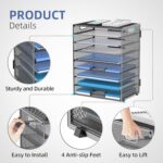 DALTACK 9-Tier Paper Letter Tray Desk Organizer with Handles, Mesh File Holder Organization, Paper Sorter Desk Organizer for Office Home School, Black - Image 4