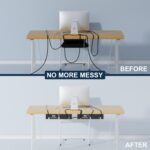 APS Under Desk Cable Management Tray, Two-Pack 16 Inch Black Metal Cord Organizer, Adhesive or Screw Mount for Glass/Marble/Office/Gaming Desk - Image 4