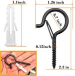 25PCS Hanger Hooks with Safety Lock,Heavy Duty Hooks for Hanging, Christmas Patio Lights, String Lights, Planters, Wall Decor, 2.3 Inch,Black - Image 3