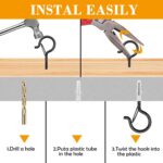 25PCS Hanger Hooks with Safety Lock,Heavy Duty Hooks for Hanging, Christmas Patio Lights, String Lights, Planters, Wall Decor, 2.3 Inch,Black - Image 4