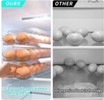 Egg Holder for Fridge, Automatic Rolling Egg Container for Refrigerator, Stackable Fridge Organizers and Storage with Lid, Clear Plastic Egg Dispenser & Tray (2 Tier) - Image 4