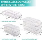 Egg Holder for Fridge, Automatic Rolling Egg Container for Refrigerator, Stackable Fridge Organizers and Storage with Lid, Clear Plastic Egg Dispenser & Tray (2 Tier) - Image 7