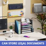 Simple Trending 6 Tier Desk File Organizer, Paper Letter Tray Organizer with File Holder and Pen Container, Black - Image 3