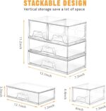 4 Pack Stackable Storage Drawers Clear Acrylic Organizer Bathroom Makeup Organizer and Storage for Beauty Supplies,Ideal for Vanity, Bathroom,Cabinet,Pantry Organization - Image 3