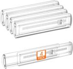4 Pack Drawer Dividers for Clothes, 2.3" High 13"-21" Adjustable Drawer Dividers Expandable Dresser Drawer Organizer, Clear Drawer Separators for Clothes, Underwear, Cosmetic, Kitchen Utensils Storage - Image 2