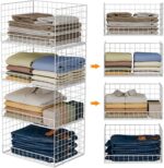 4-Tier Stackable Closet Organizers and Storage Basket, Foldable Closet Shelf Organizer System, Space-Saving Clothes Storage Drawer Organizer for Wardrobe, White (Patent Pending) - Image 2