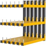 6 PACK Lumber Storage Rack Wall Mount Wood Organizer Storage Racks Heavy Duty Shelf Brackets with 9-Level System 1080 LB Sturdy Folding Garage Wall Shelving, Snowboard Rack for Indoor and Outdoor - Image 2