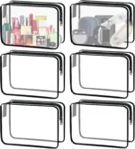 6 Pieces Clear Cosmetics Bag Bulk, TSA Approved Toiletry Bag for Travel, PVC Zippered Clear Pouch Cosmetic Makeup Bag Waterproof Vinyl Plastic Organizer Case for Vacation Bathroom (Large) - Image 2