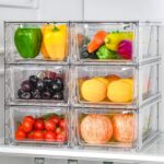 6Pack Pantry Organizers and Storage,Clear Stackable Kitchen Storage Organizer,Foods Organizer Bins with Handles, Easily Assemble for Bathroom, Kitchen, Refrigerator, Pantry, Cabinet, Closet - Image 2