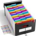 ABC life 26 Pockets Accordian File Organizer Keeper/Expanding Filling Box Letter A4 Size/Expandable File Folder/Plastic Accordion Document Paper Bill Receipt Organizer with A-Z Alphabetical Tabs - Image 2