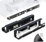 APS Under Desk Cable Management Tray, Two-Pack 16 Inch Black Metal Cord Organizer, Adhesive or Screw Mount for Glass/Marble/Office/Gaming Desk - Image 2