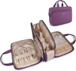 BAGSMART Large Toiletry Bag, Travel Makeup Organizer Water-resistant Makeup Cosmetic Bag Travel Bag for Accessories, Shampoo, Full Sized Container, Toiletries (Purple, Large) - Image 2