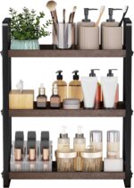 Bathroom Counter Organizer,Bathroom Countertop Organizer,Counter Shelf,Countertop Storage,Organization and Storage,Makeup Shelf,Sink Caddy(Brown 3 Tier) - Image 2