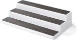 Copco 3-Tier Non-Skid Spice Rack Organizer for Kitchen Cabinet or Pantry, 15-Inch Tiered Shelf, White/Gray, Slip-Resistant Design for Jars and Bottles - Image 2