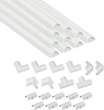 D-Line 157in Cord Cover Kit, Self-Adhesive Wire Hiders, Paintable Cable Raceway to Hide Wires on Wall, Electrical Cable Management - 10x 15.7 Lengths & 19 Accessories - 1.18" (W) x 0.59" (H) - White - Image 2