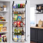 Delamu Over the Door Pantry Organizer, 6-Tier Metal Pantry Door Organization and Storage, Hanging Kitchen Basket Spice Rack Seasoning Shelves, Cabinet Door Organizer for Easy Install,D5xW18xH50inch - Image 2