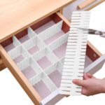 Drawer Divider Adjustable Diy Storage Organizer Separator for Tidying Clutter Cutlery Underwear Socks Clothes Dresses Desk & Box in Kitchen Bathroom Bedroom Office (Cut at Will) (White 16pcs) - Image 2